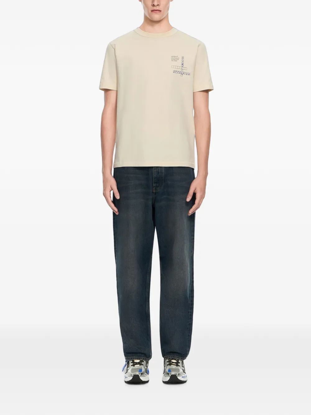 Off-White Connect Dots regular T-shirt Beige