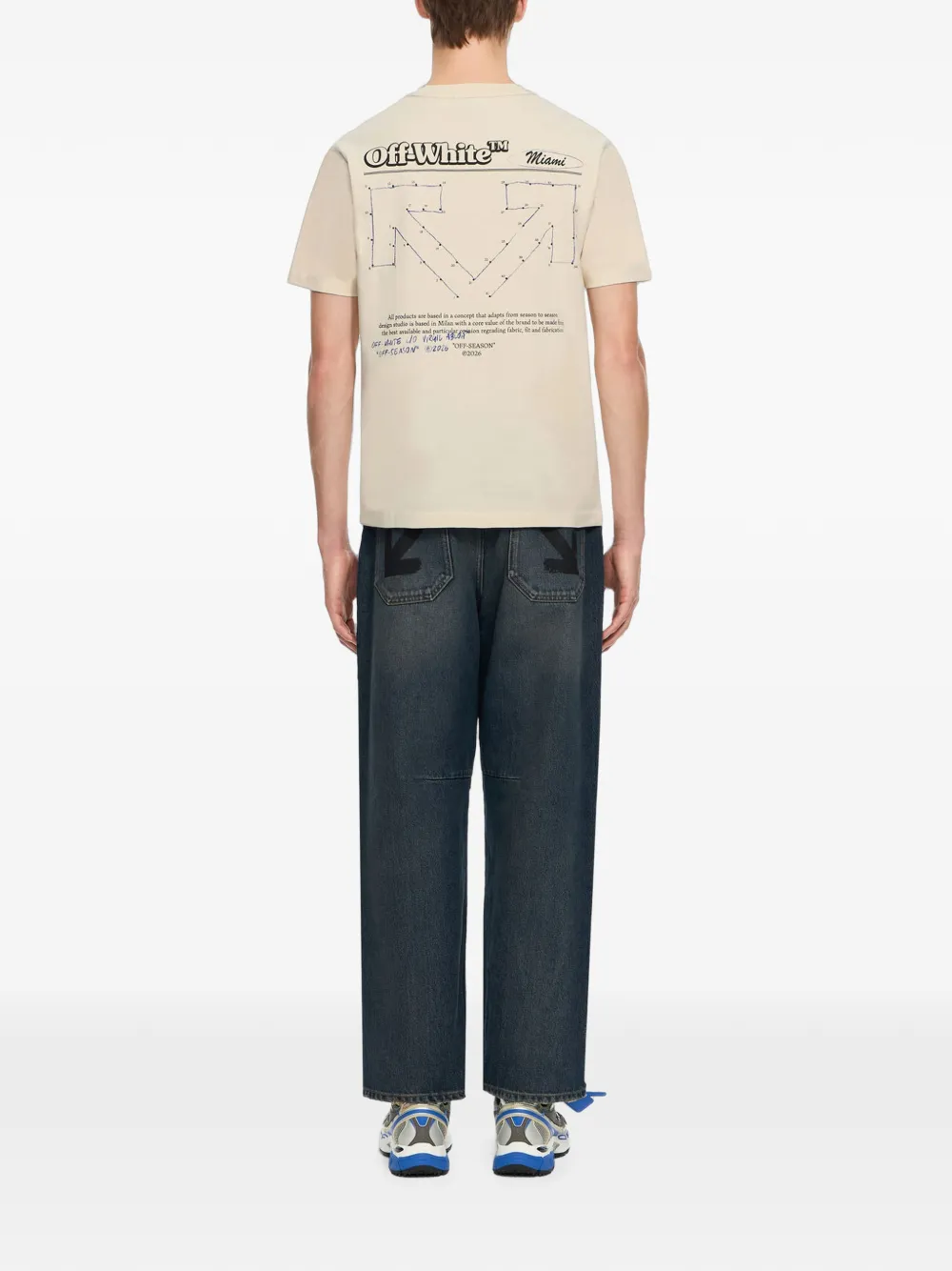 Off-White Connect Dots regular T-shirt Beige