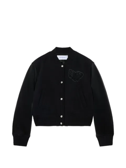 Off-White velvet-coated varsity jacket