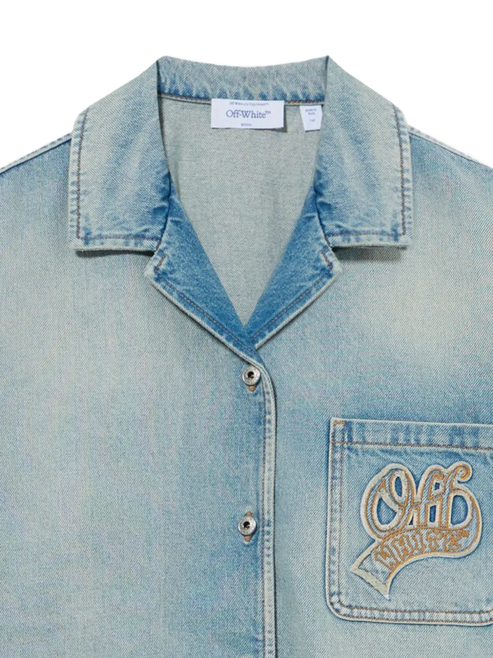 Off-White College Patch denim overhemd Blauw