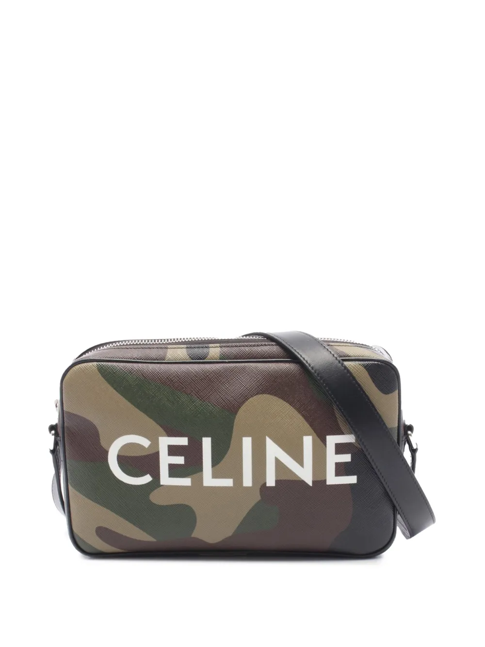 Celine Pre-Owned Borsa a tracolla Triomphe media in tela cerata camouflage 2010-2026 - Verde