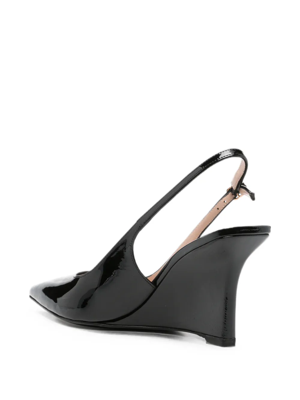 Stuart Weitzman Vinnie slingback pumps met sleehak Zwart