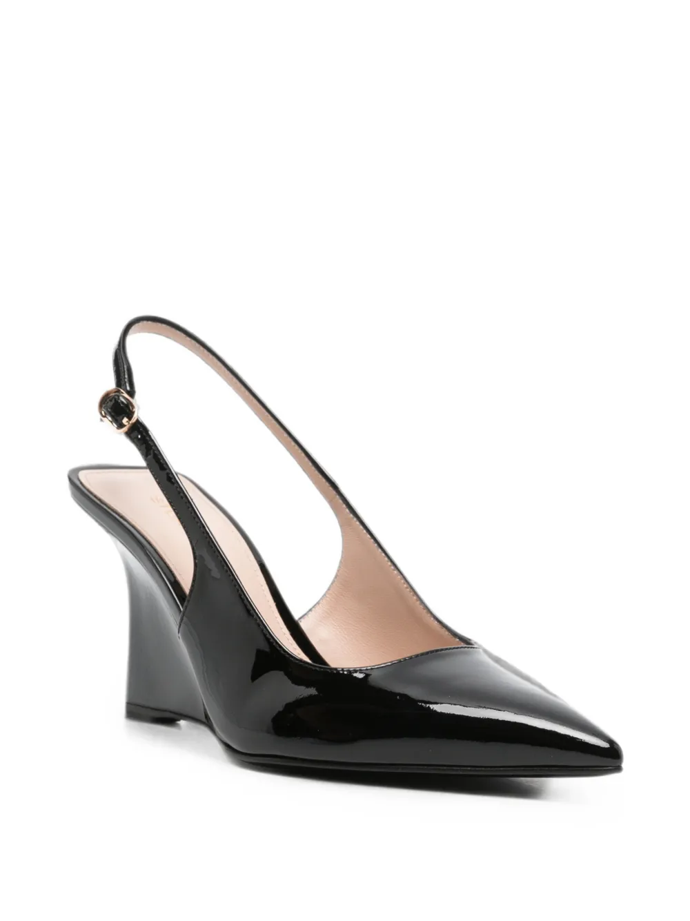 Stuart Weitzman Vinnie slingback pumps met sleehak Zwart