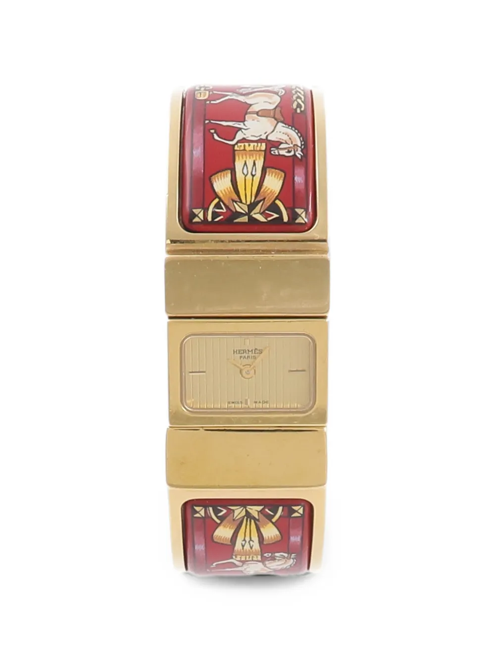 Pre-owned Hermes Loquet 19mm Watch In Gold