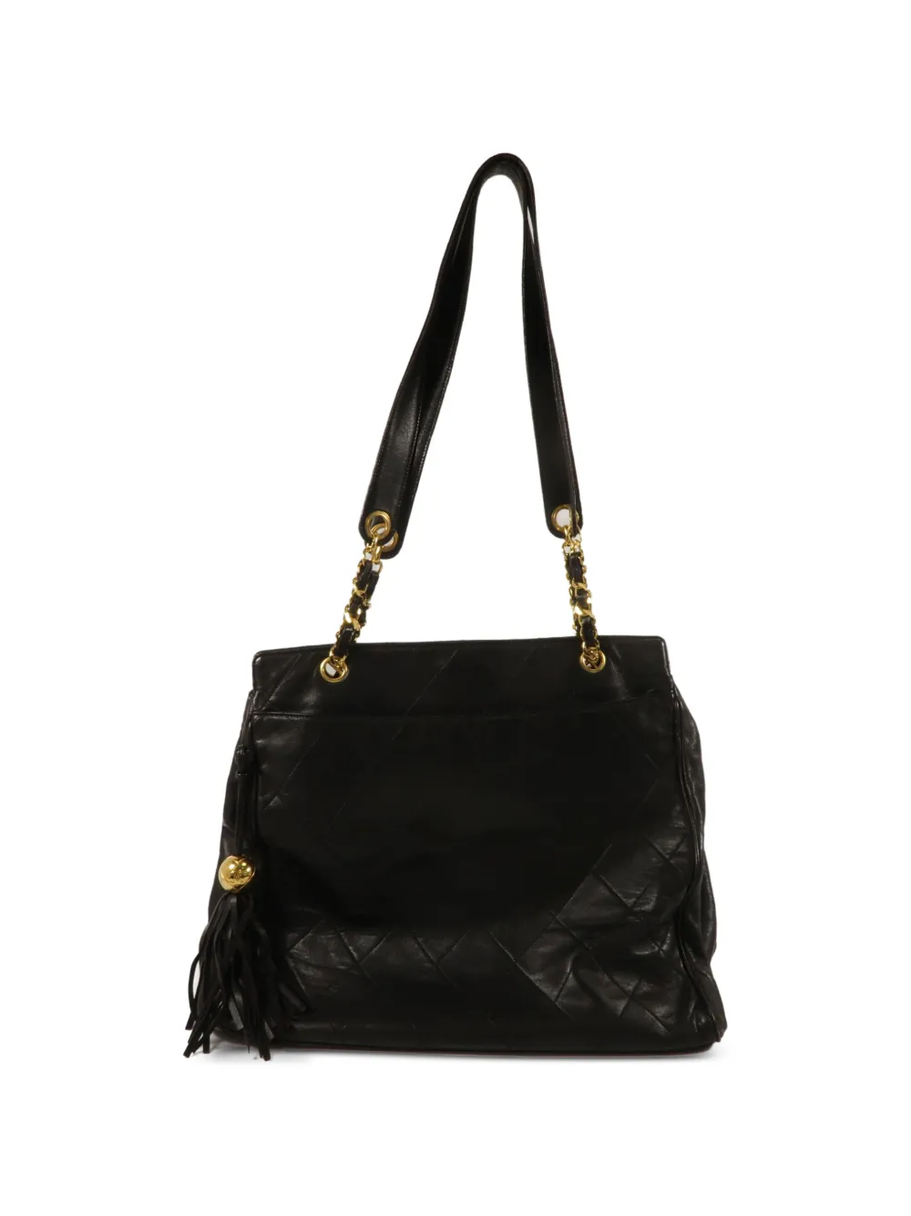 CHANEL Pre-Owned diamond-quilting tassel-detail tote bag - Nero