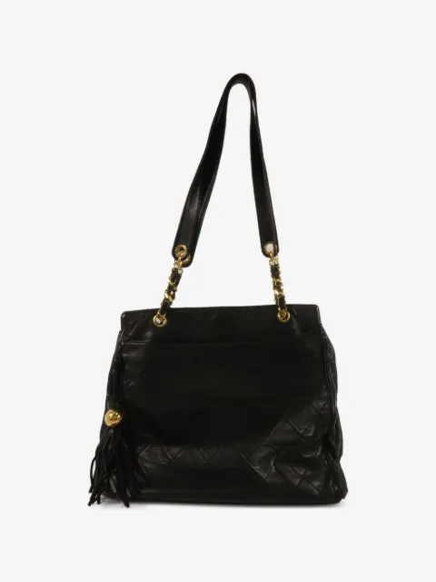 CHANEL Pre-Owned diamond-quilting tassel-detail tote bag
