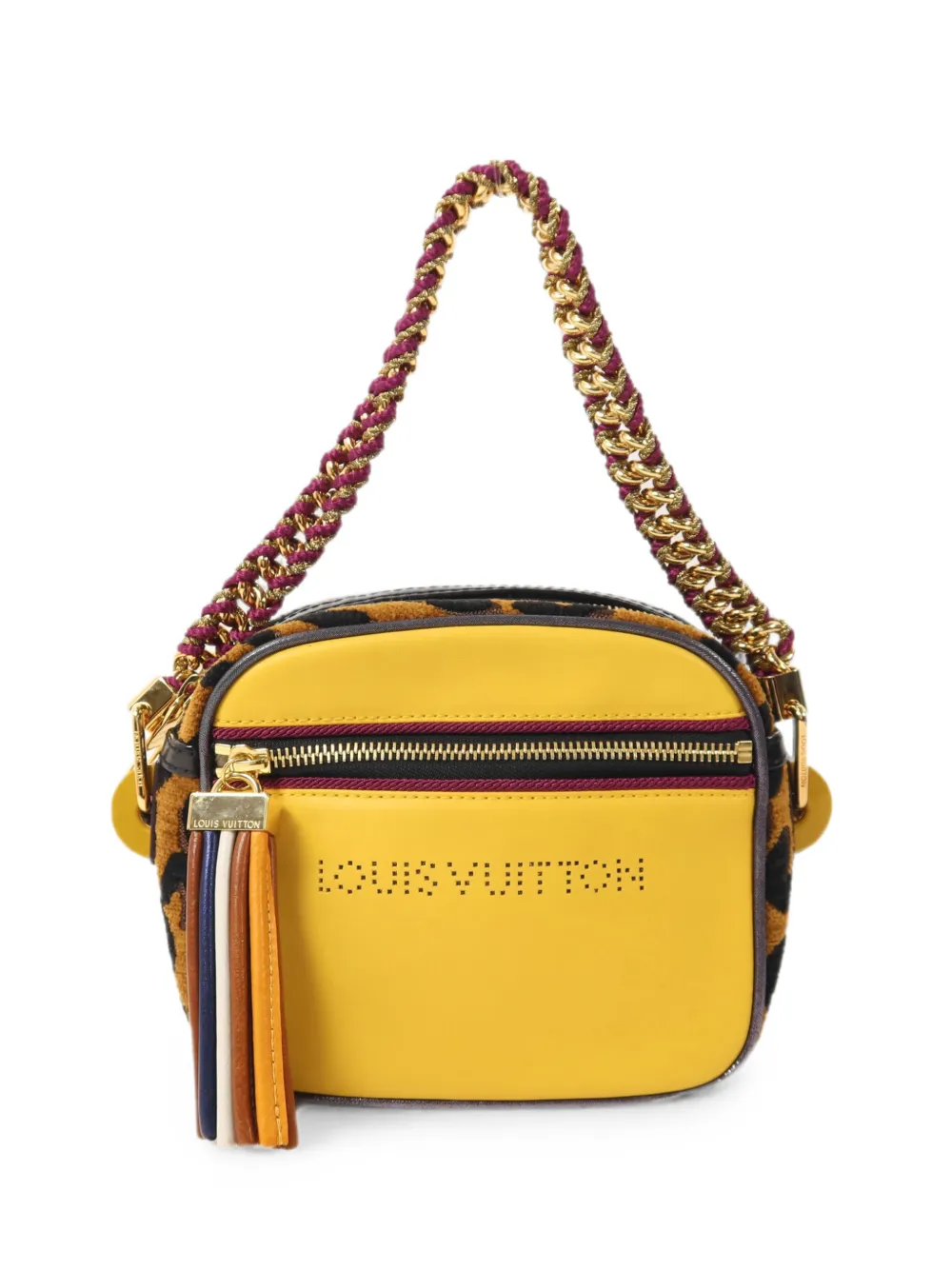 Louis Vuitton Pre-Owned 2009 Savane Flight leopard-print shoulder bag - Giallo