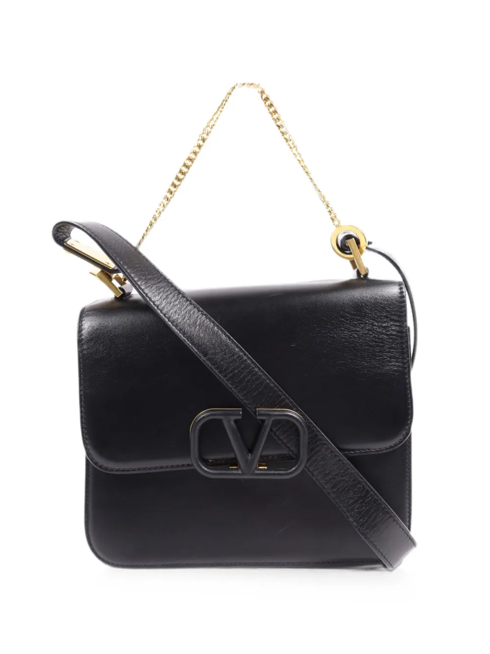 Valentino Garavani Pre-Owned V-logo leather shoulder bag - Nero