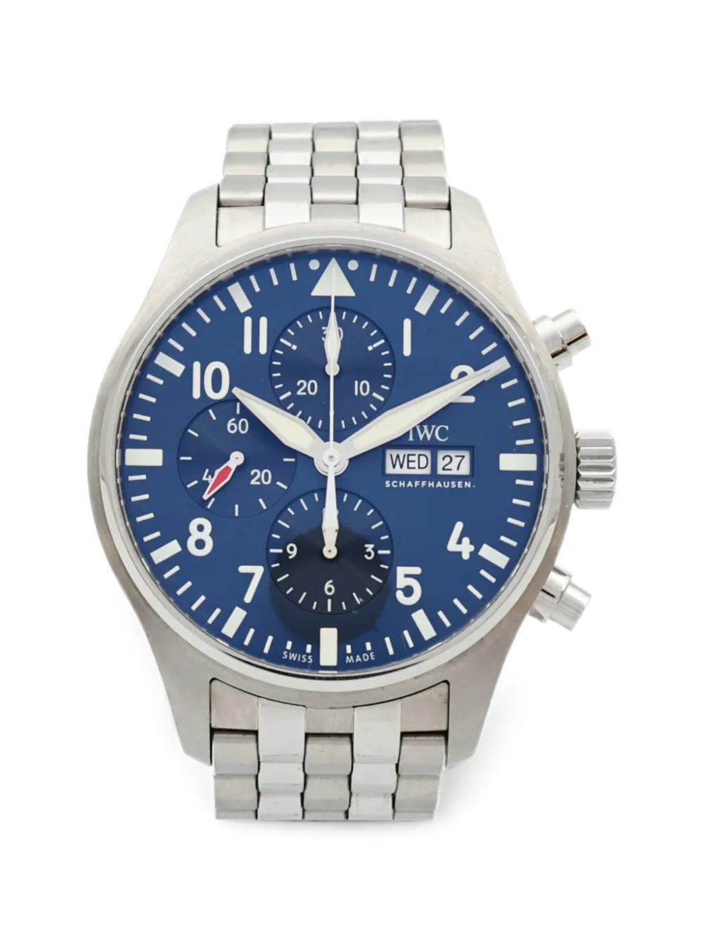 Pre-owned Iwc Schaffhausen Le Petit Prince Chronograph 43mm Watch In Blue