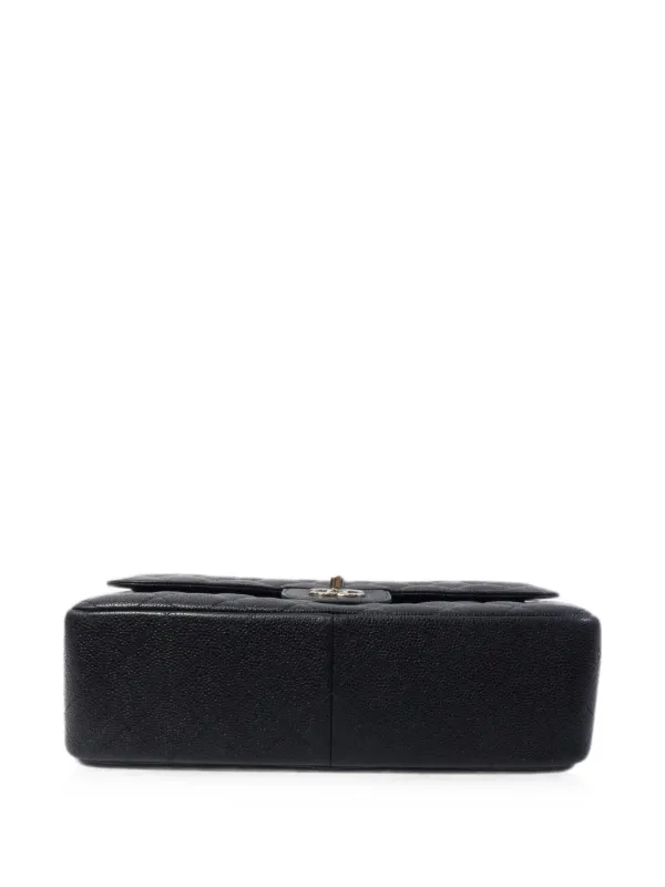 CHANEL ブラックレザー バッグ フリンジ付き CHANEL Pre-Owned Classic Flap CC turn-lock Shoulder Bag | Black