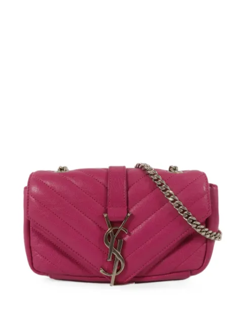 Saint Laurent Pre-Owned quilted leather logo-plaque shoulder bag