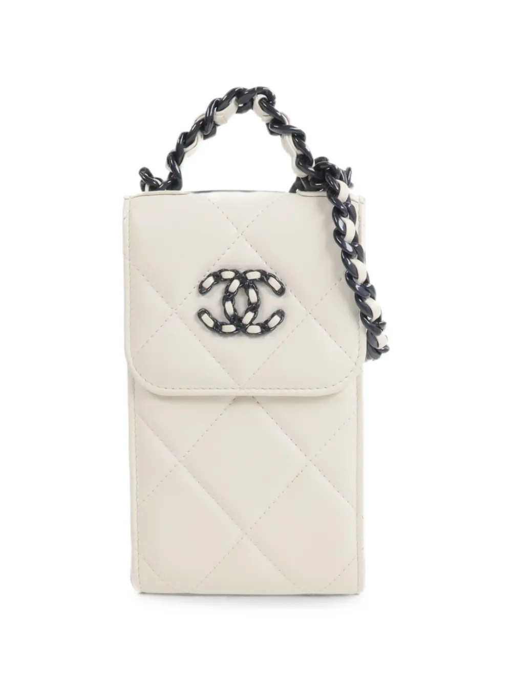 CHANEL Pre-Owned CC 19 leather phone holder - Toni neutri