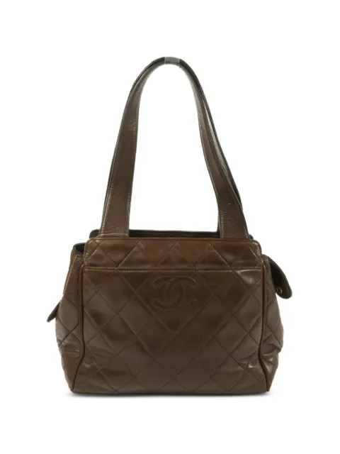 CHANEL Pre-Owned CC diamond-quilting tote bag