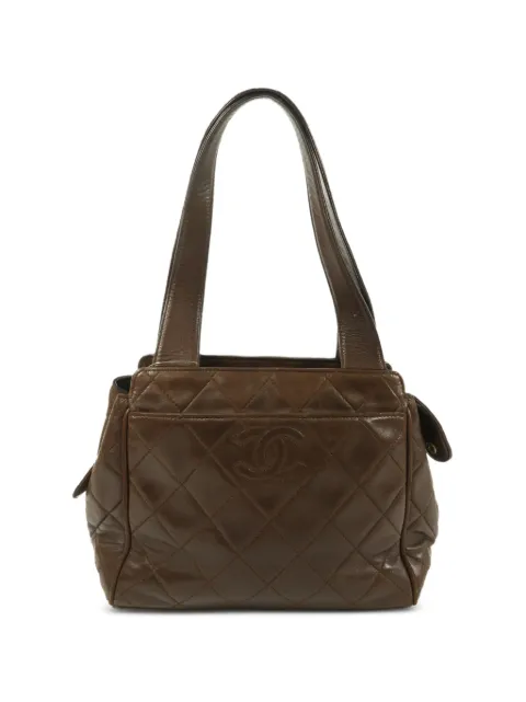 CHANEL Pre-Owned CC diamond-quilting tote bag
