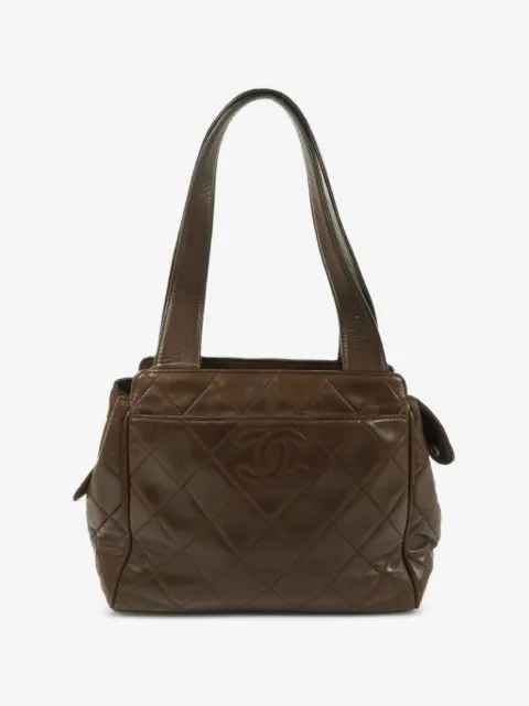 CHANEL Pre-Owned CC diamond-quilting tote bag