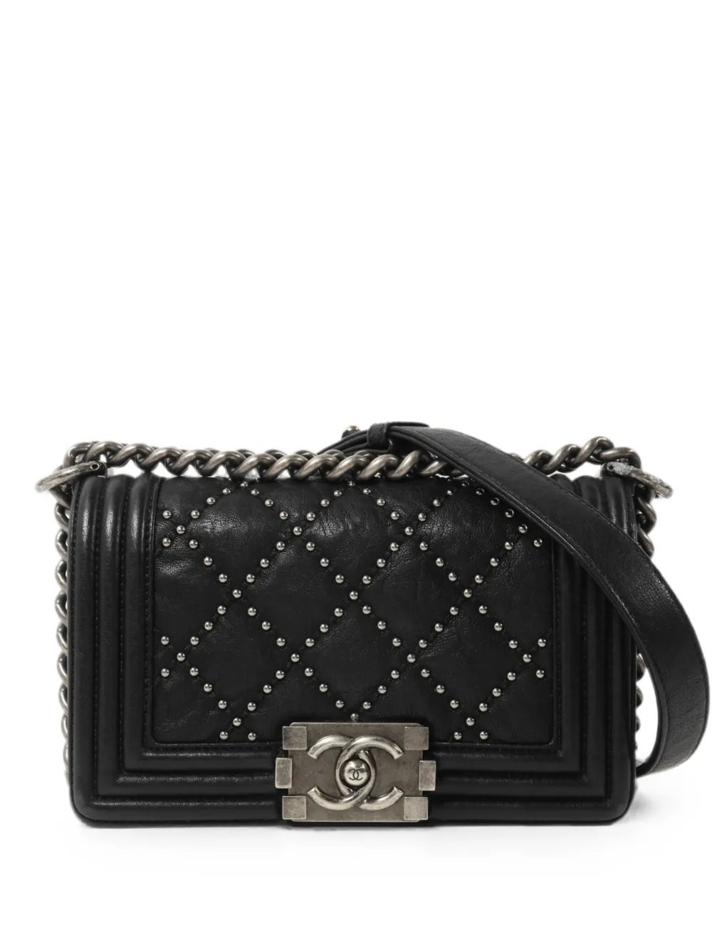 CHANEL Pre-Owned Boy 20 studded chain strap shoulder bag - Nero