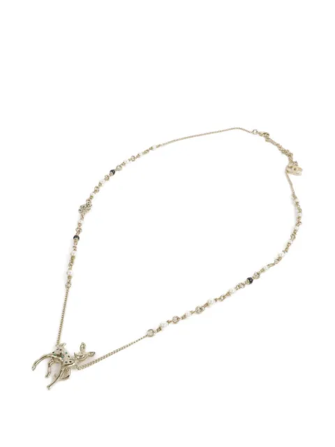 CHANEL Pre-Owned CC deer necklace