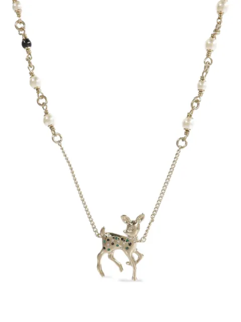 CHANEL Pre-Owned CC deer necklace