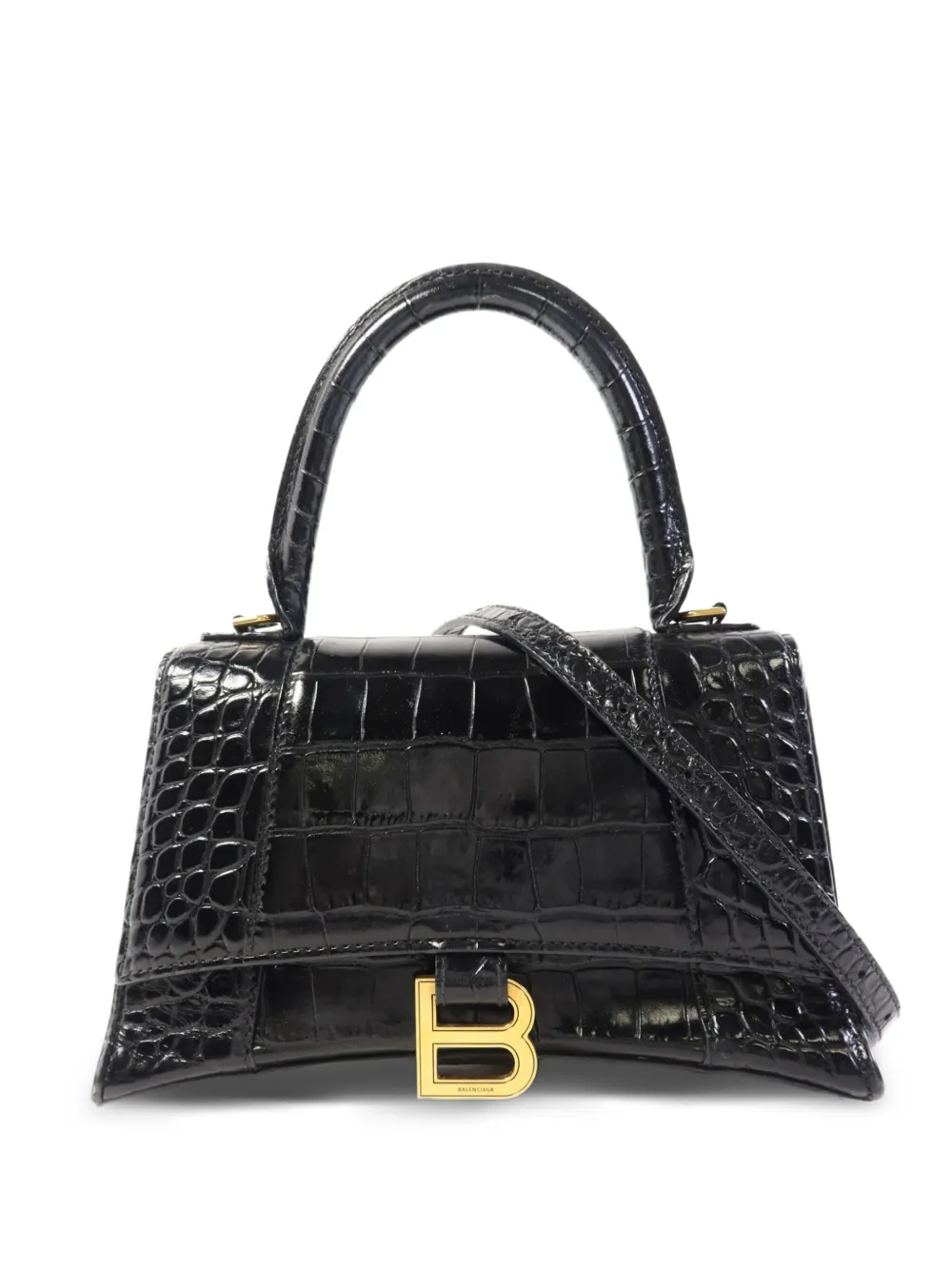 Balenciaga Pre-Owned Hourglass crocodile-effect tote bag - Schwarz