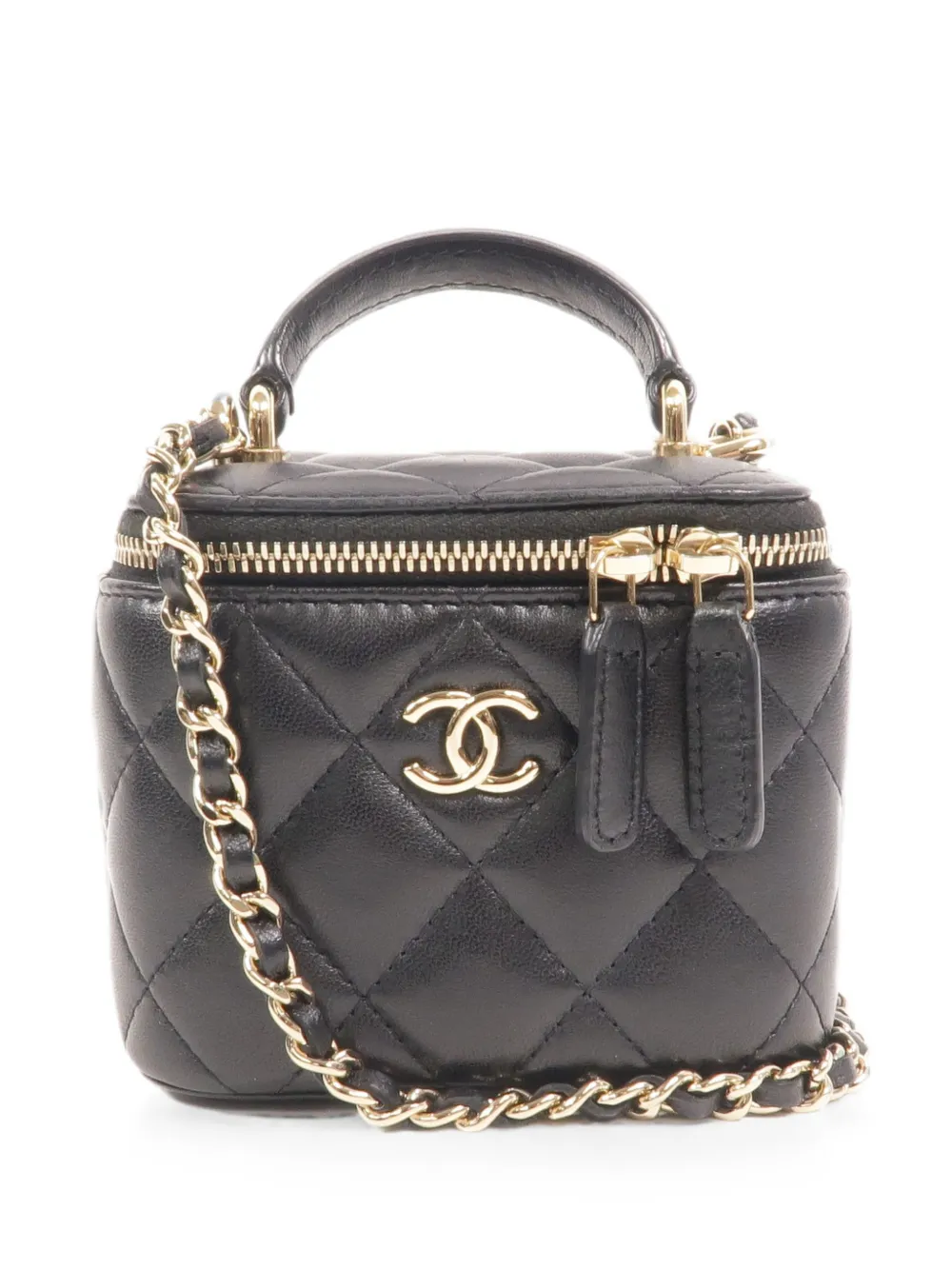 CHANEL Pre-Owned mini Vanity Case CC quilted tote bag - Black