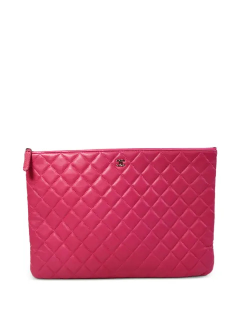 CHANEL Pre-Owned CC diamond-quilted clutch bag