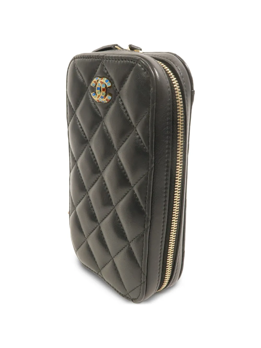 CHANEL Pre-Owned CC gewatteerde schoudertas Zwart