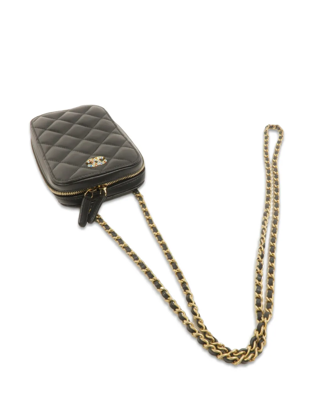 CHANEL Pre-Owned CC gewatteerde schoudertas Zwart