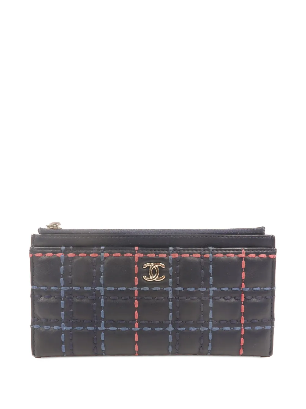 CHANEL Pre-Owned quilted CC logo long wallet - Blue