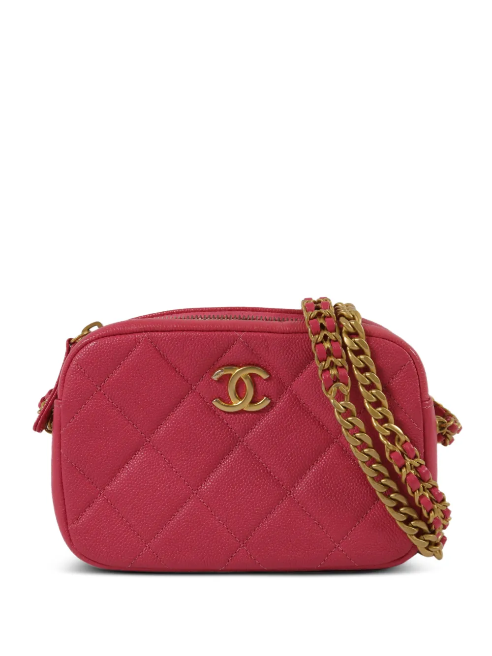 CHANEL Pre-Owned diamond-quilted CC logo-detail mini bag - Rosa