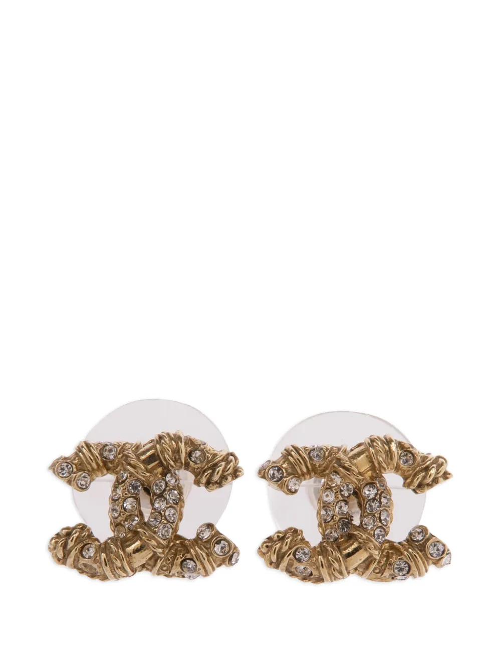 CHANEL Pre-Owned interlocking-CC earrings - Gold