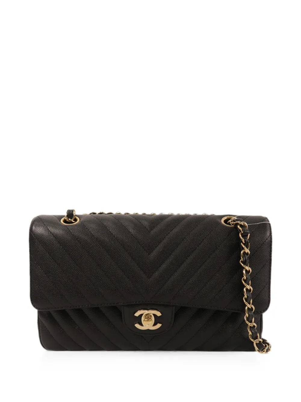 CHANEL Pre-Owned Chevron CC turn-lock shoulder bag - Nero