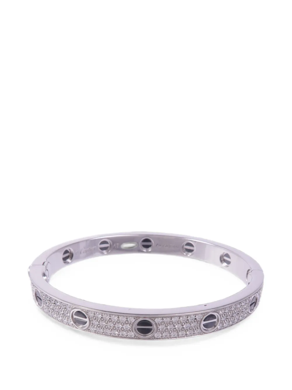 Pre-owned Cartier Love Diamond Bracelet In Silver
