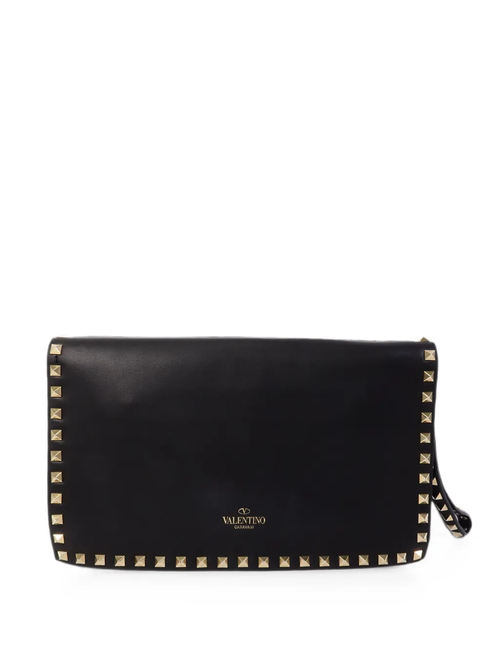 Valentino Garavani Pre-Owned Rockstud leather clutch bag - Nero