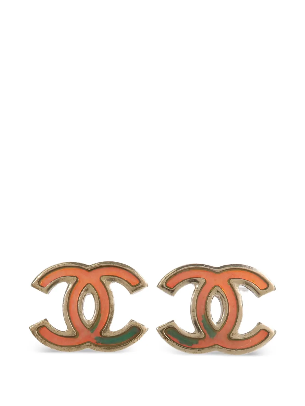 CHANEL Pre-Owned Orecchini a bottone con logo CC - Oro