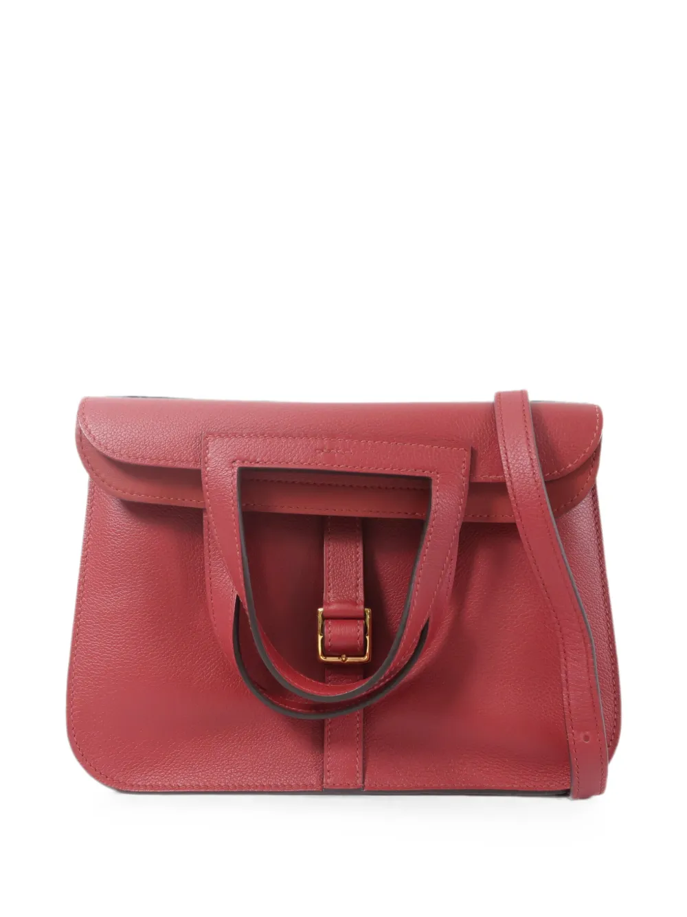 Hermès Pre-Owned Halzan leather tote bag - Rosso