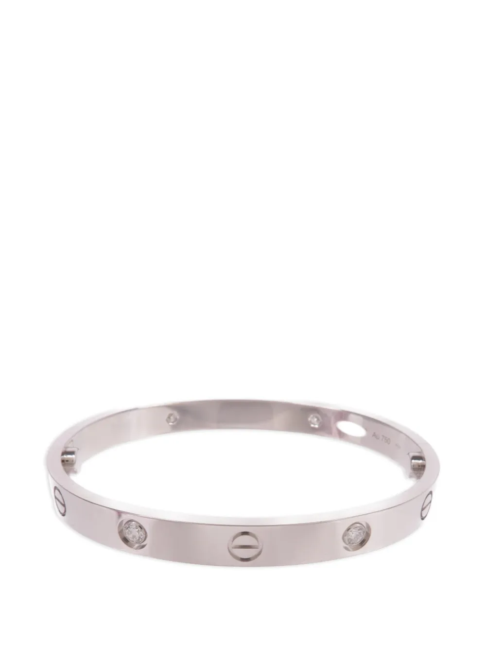 Pre-owned Cartier Love Diamond Bracelet In Silver