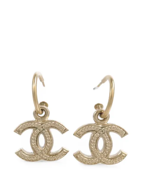 CHANEL Pre-Owned CC rope-detail drop earrings