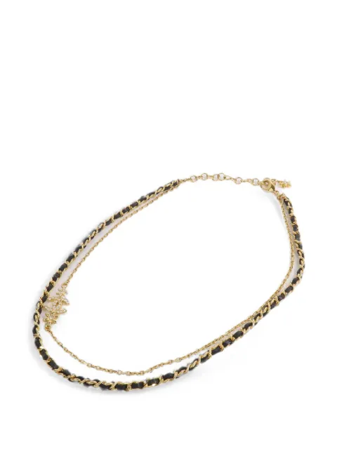CHANEL Pre-Owned CC calfskin leather necklace