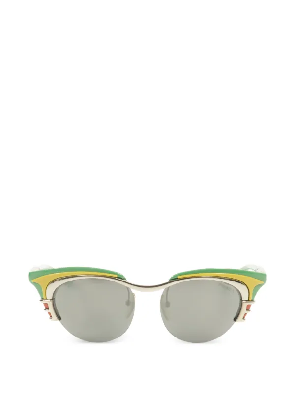 Prada Pre-owned Dixie Cat-eye Sunglasses in Green