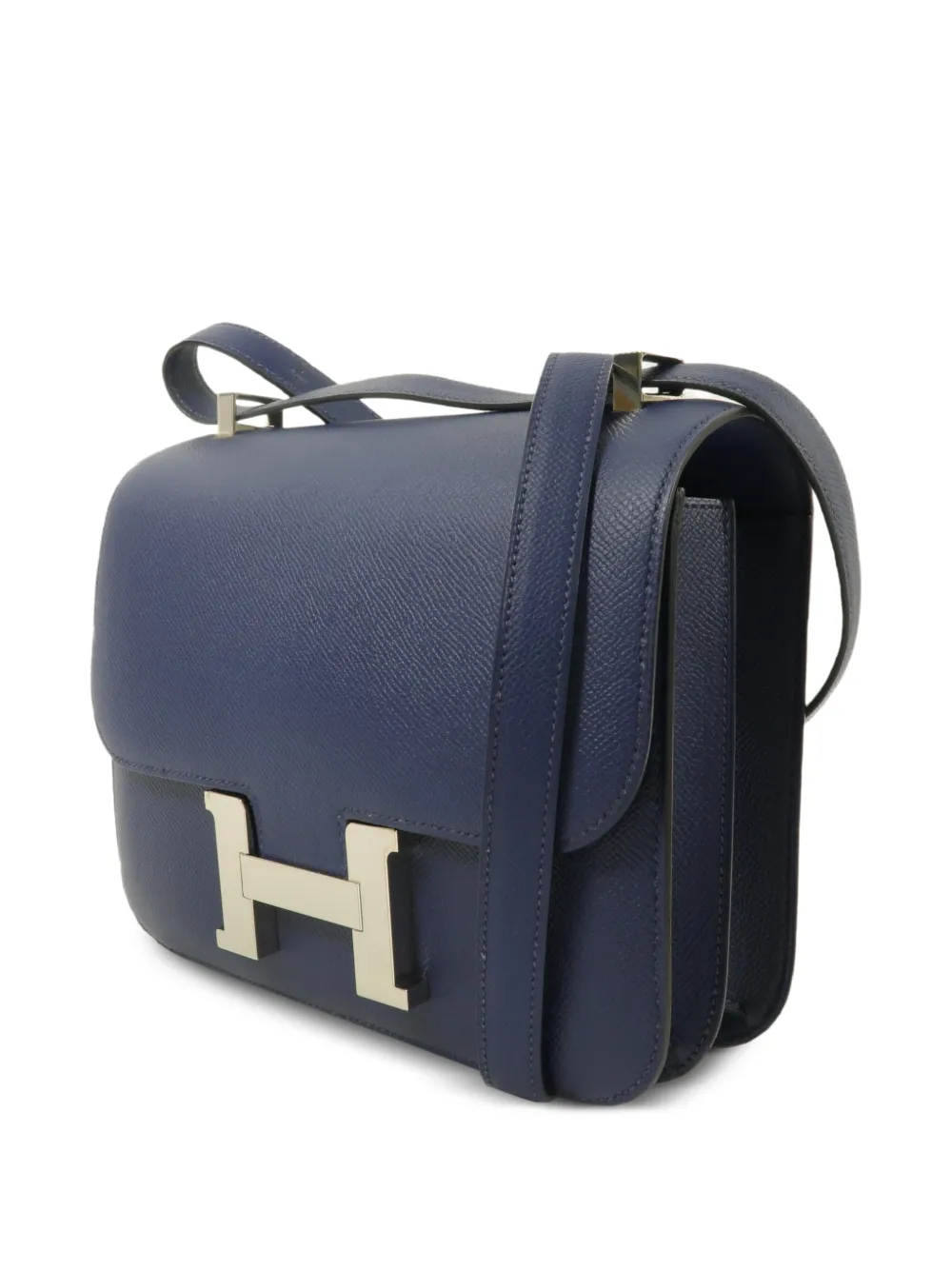 Hermès Pre-owned 24 Constance Leather Shoulder Bag in Blue, view 3