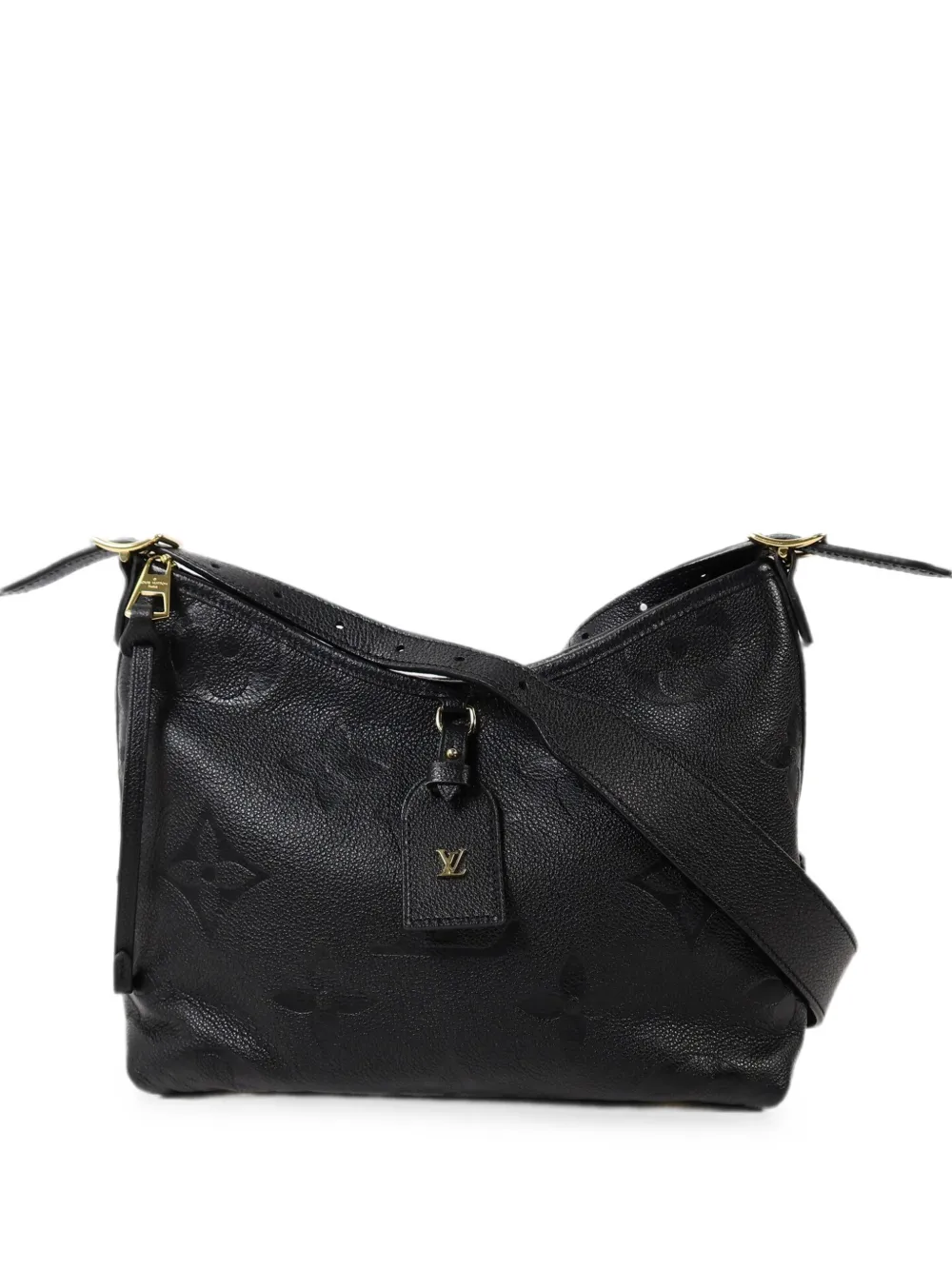 Pre-owned Louis Vuitton Carryall Pm Monogram Empreinte Shoulder Bag In Black