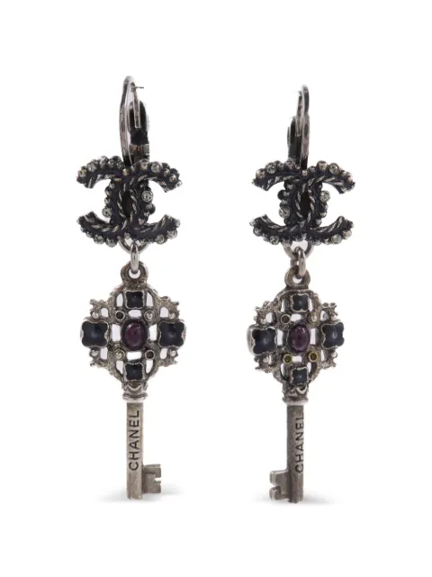 CHANEL Pre-Owned CC key drop earrings