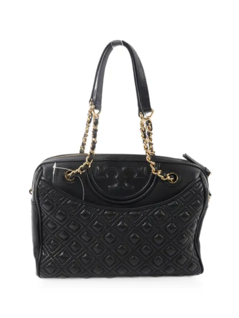 Tory Burch quilted logo-patch shoulder bag