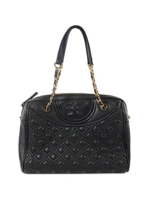 Tory Burch quilted logo-patch shoulder bag