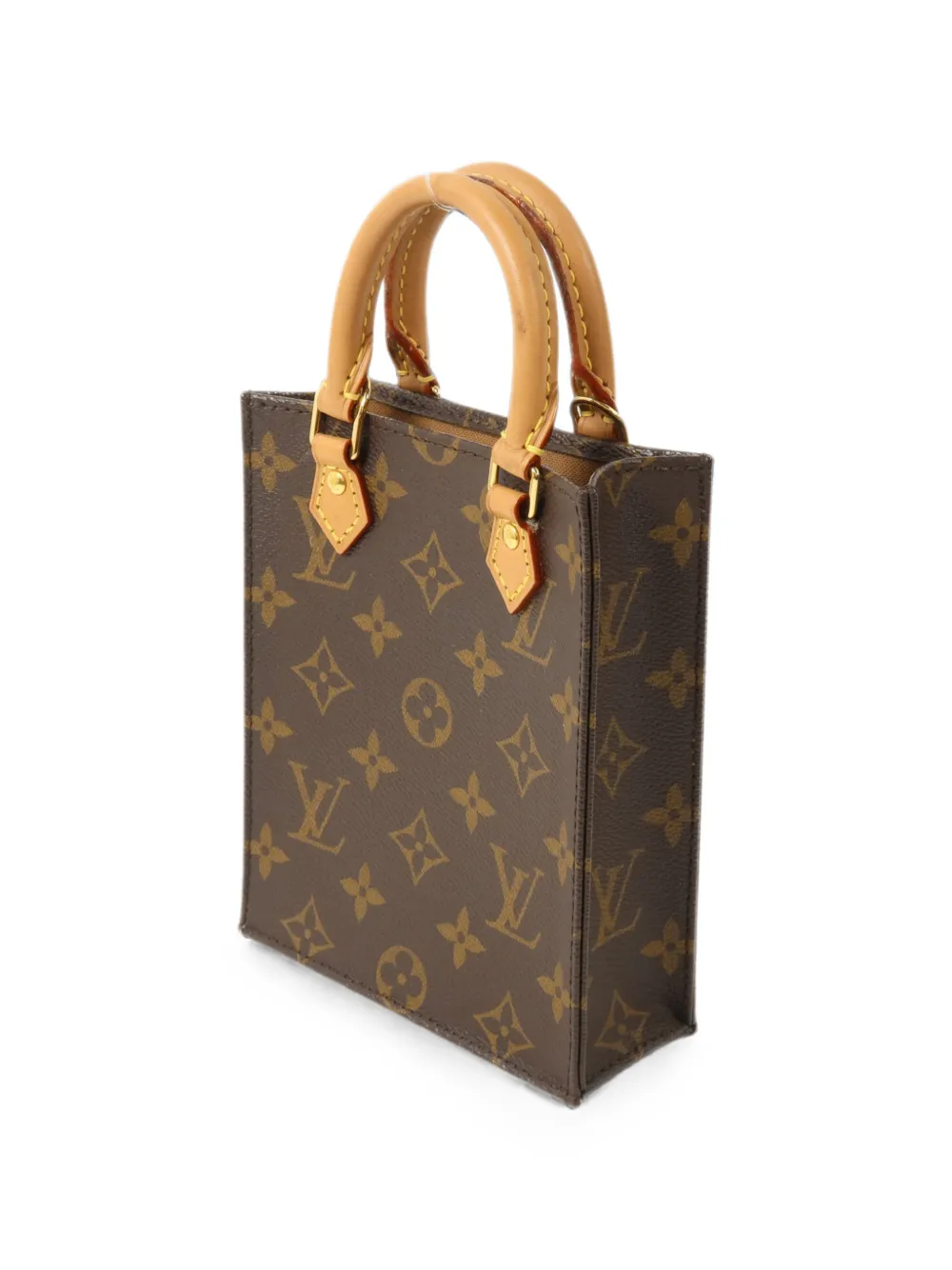 Louis Vuitton Pre-Owned Petit Sac Plat bucket-tas met monogram Bruin