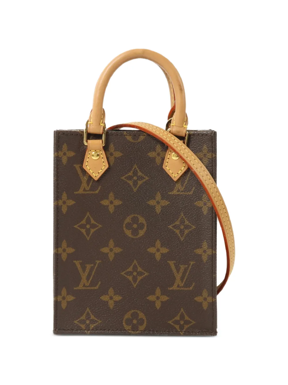 Louis Vuitton Pre-Owned Petit Sac Plat bucket-tas met monogram Bruin