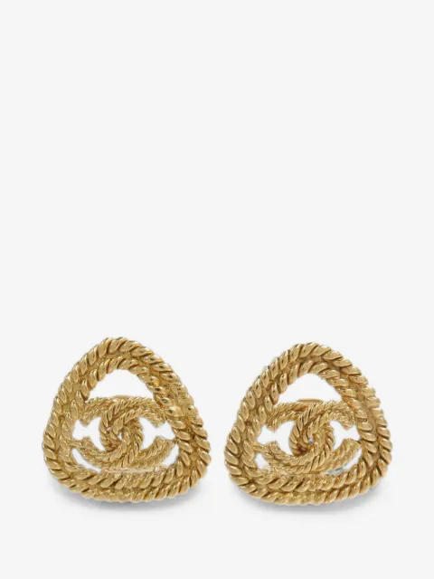 CHANEL Pre-Owned aretes con logo CC 1993