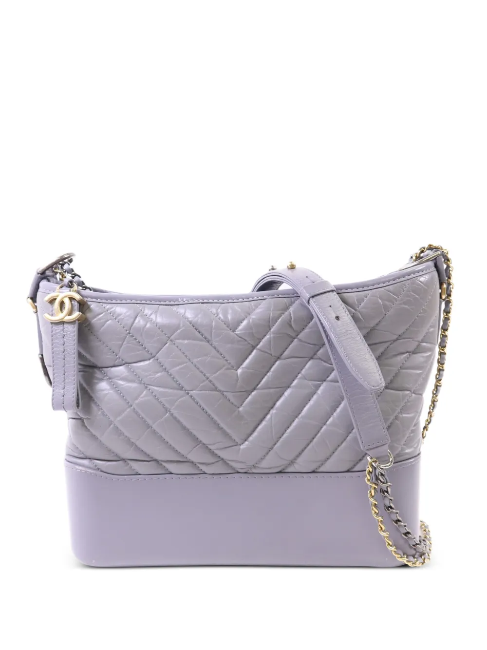 CHANEL Pre-Owned large Gabrielle chevron-quilted shoulder bag - Grigio