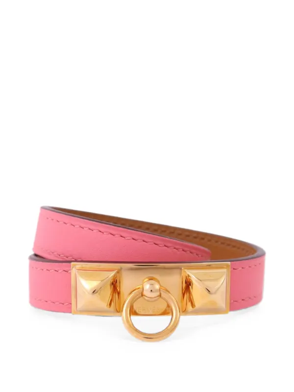 Hermès Pre-owned 2017 Rivale Double Tour Bracelet in Gold