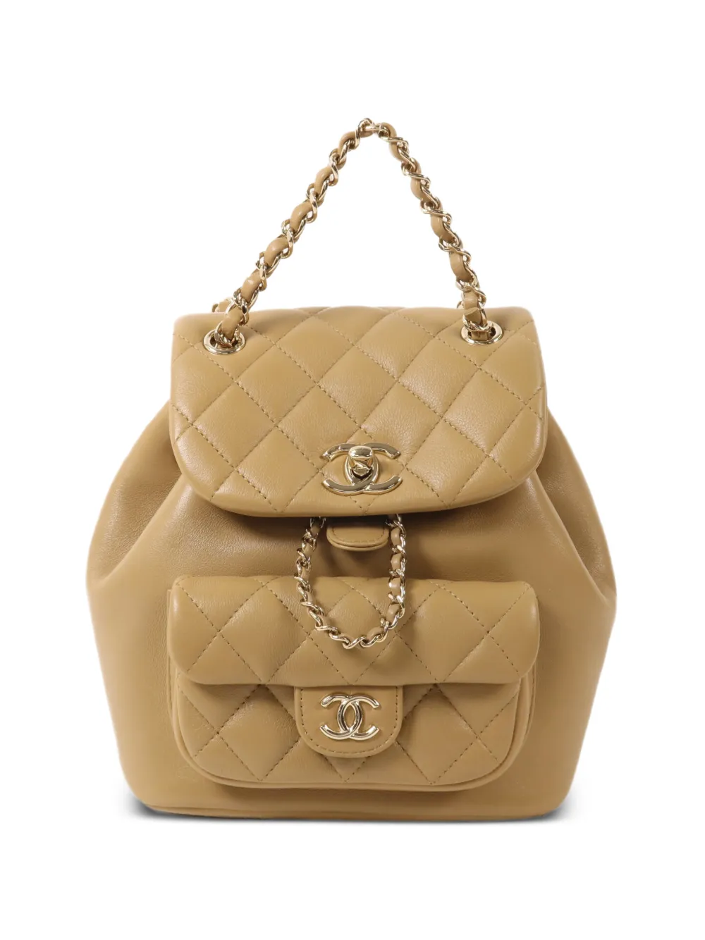 CHANEL Pre-Owned quilted turn-lock-fastening backpack - Toni neutri